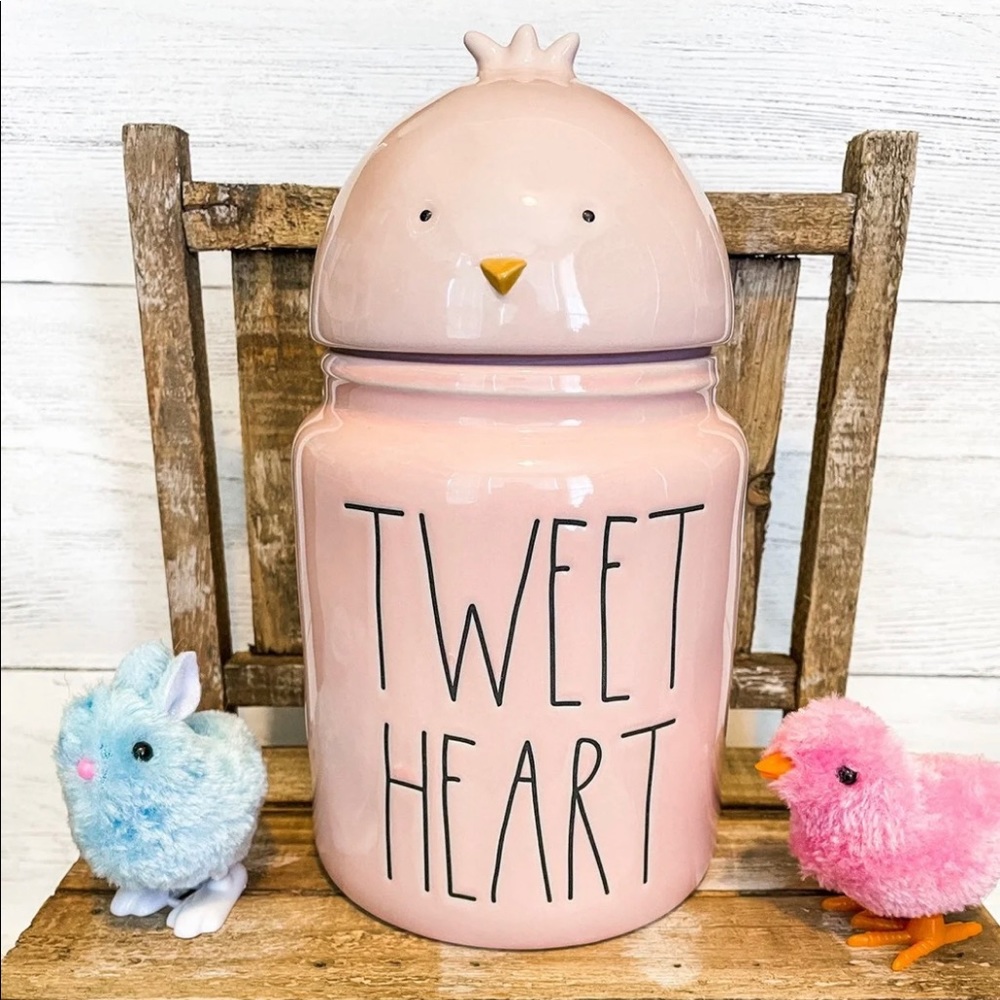 Rae Dunn pink TweetHeart large canister